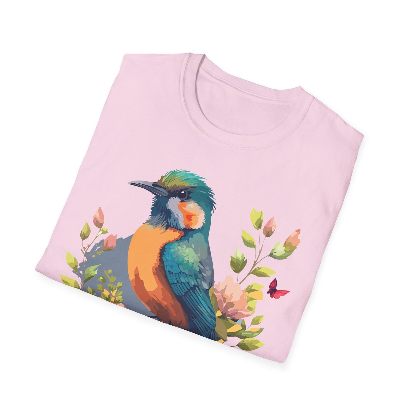 Bird T-Shirt, Floral Bird T Shirt, Shirt with Bird, Shirt with Animal
