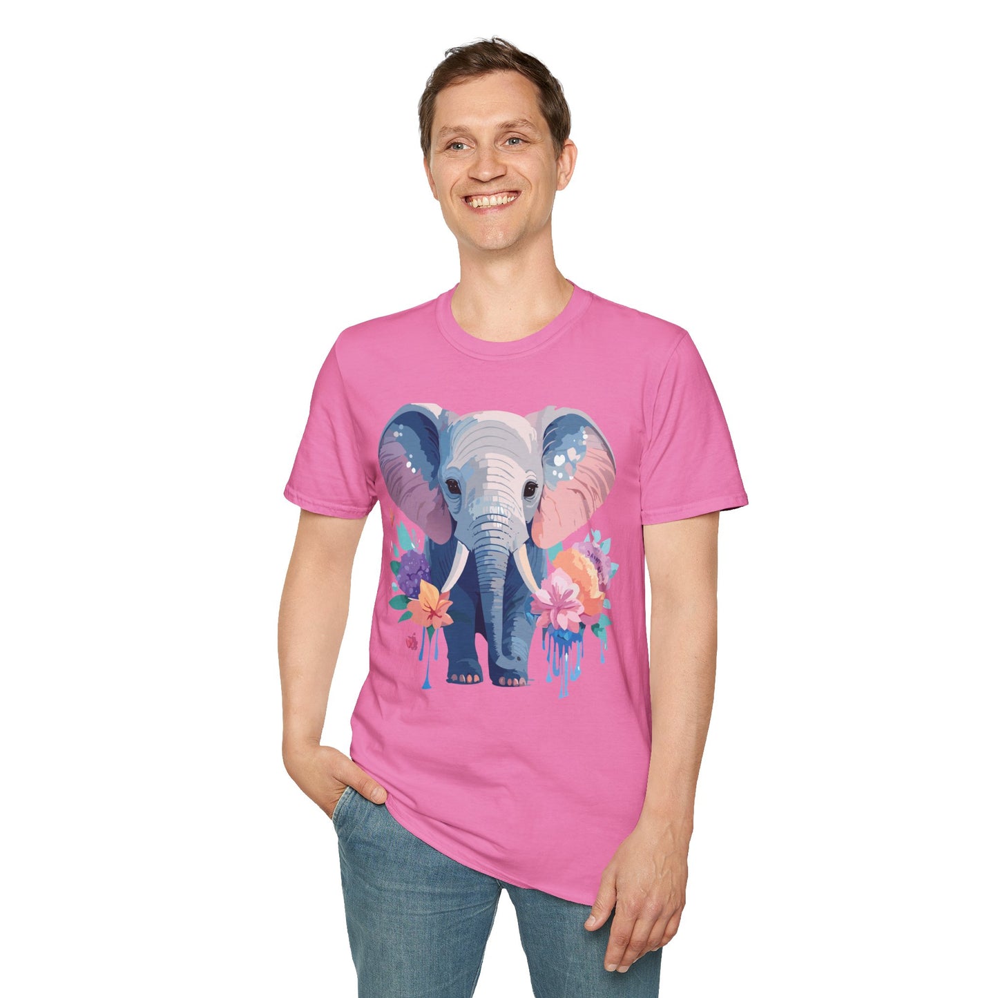 Elephant Shirt, T Shirt with Elephant, Elephant on T Shirt, T Shirt with Animation, Animals Tee Shirt