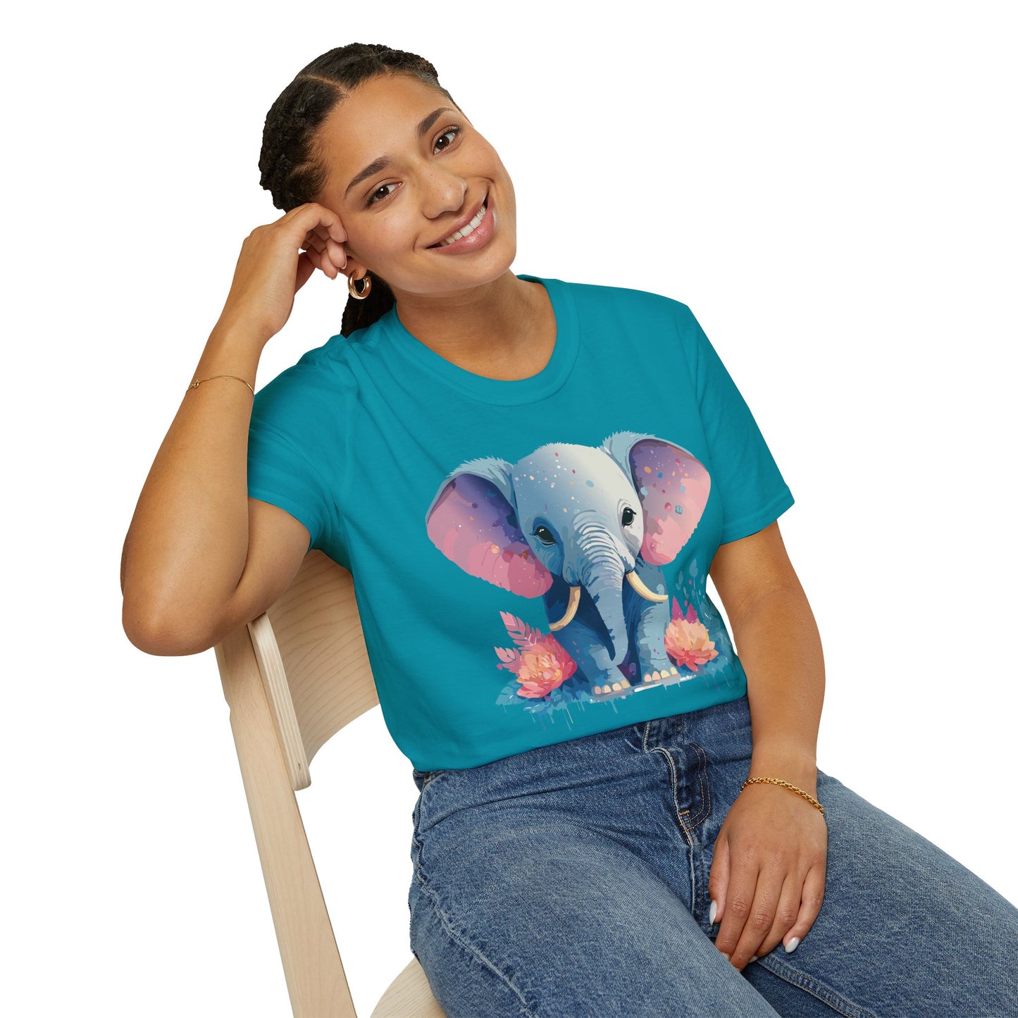 Elephant Shirt, T Shirt with Elephant, Elephant on T Shirt, T Shirt with Animation, Animals Tee Shirt
