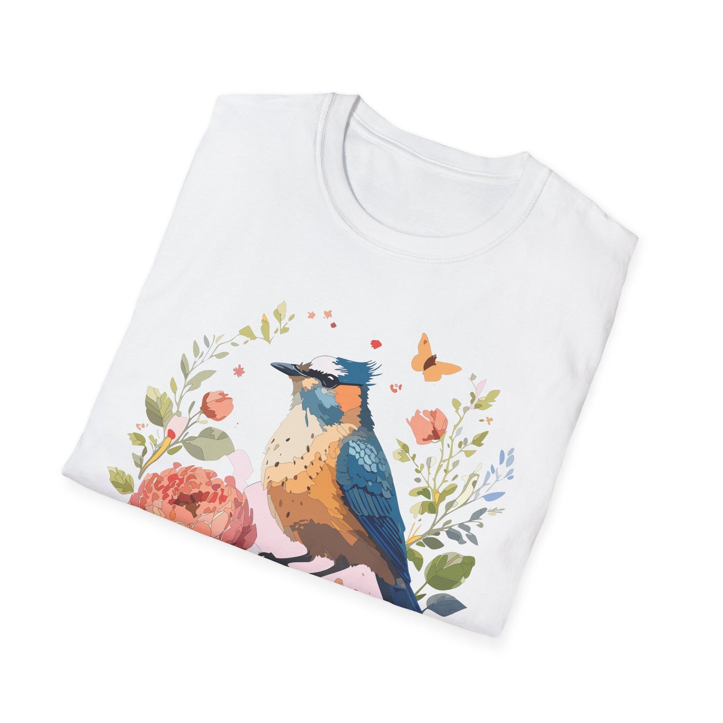 Bird T-Shirt, Floral Bird T Shirt, Shirt with Bird, Shirt with Animal