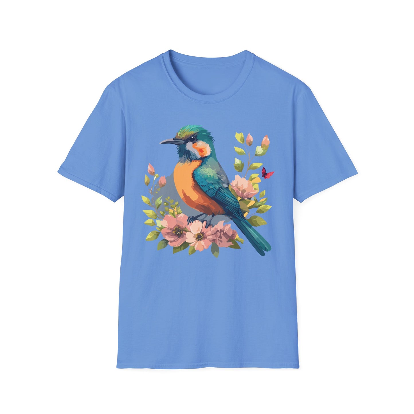 Bird T-Shirt, Floral Bird T Shirt, Shirt with Bird, Shirt with Animal