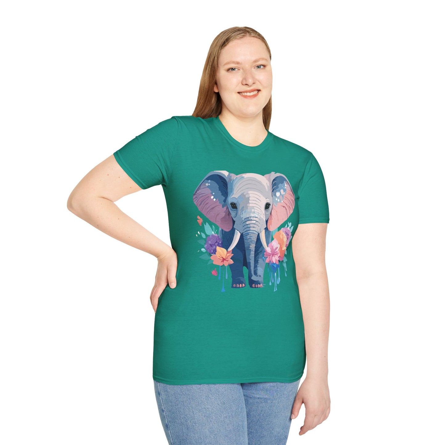 Elephant Shirt, T Shirt with Elephant, Elephant on T Shirt, T Shirt with Animation, Animals Tee Shirt