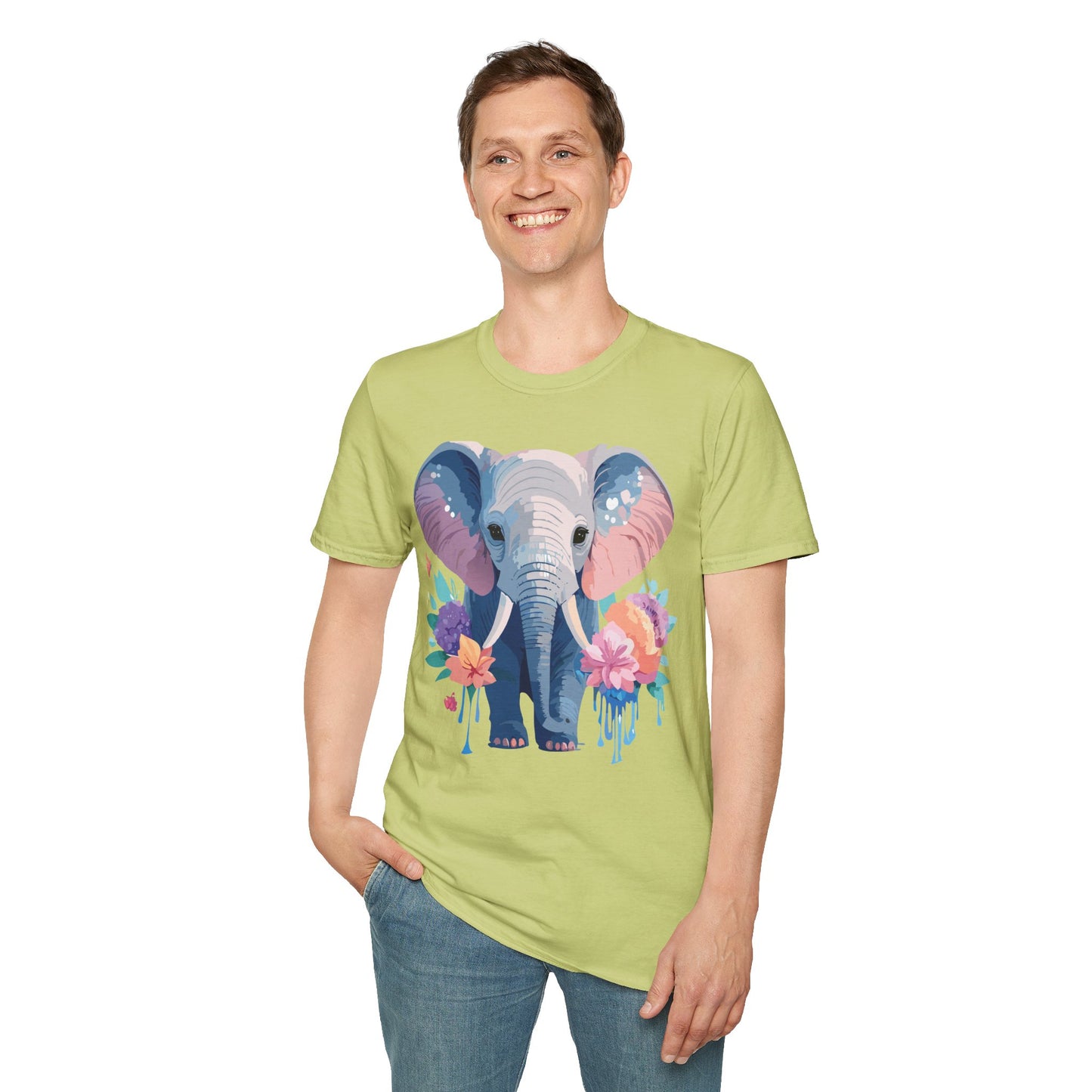 Elephant Shirt, T Shirt with Elephant, Elephant on T Shirt, T Shirt with Animation, Animals Tee Shirt