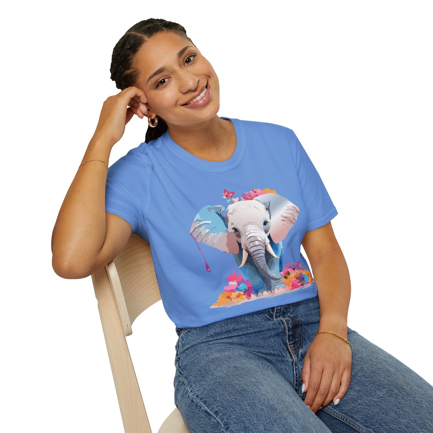 Elephant Shirt, T Shirt with Elephant, Elephant on T Shirt, T Shirt with Animation, Animals Tee Shirt