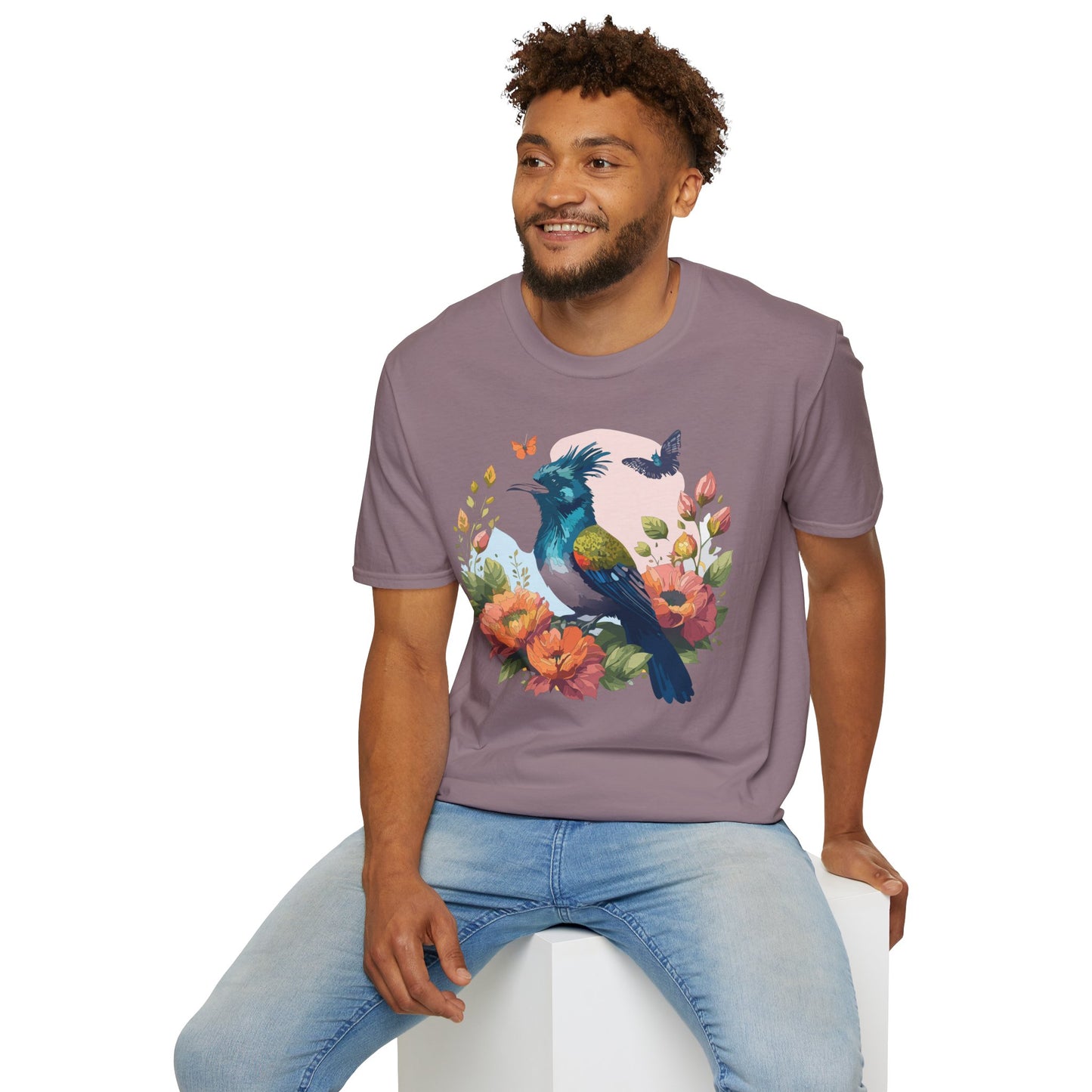 Bird T-Shirt, Floral Bird T Shirt, Shirt with Bird, Shirt with Animal
