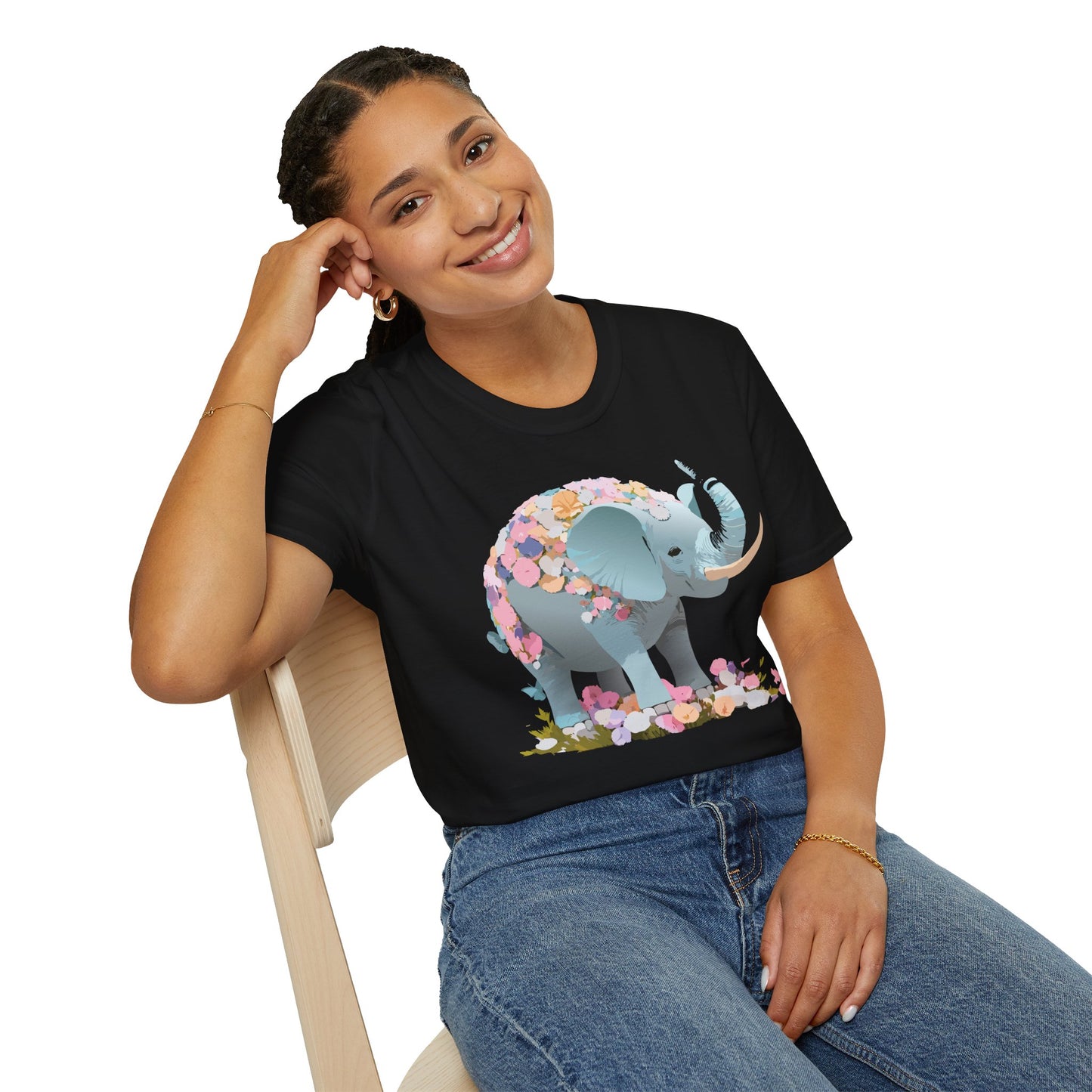 Elephant Shirt, T Shirt with Elephant, Elephant on T Shirt, T Shirt with Animation, Animals Tee Shirt
