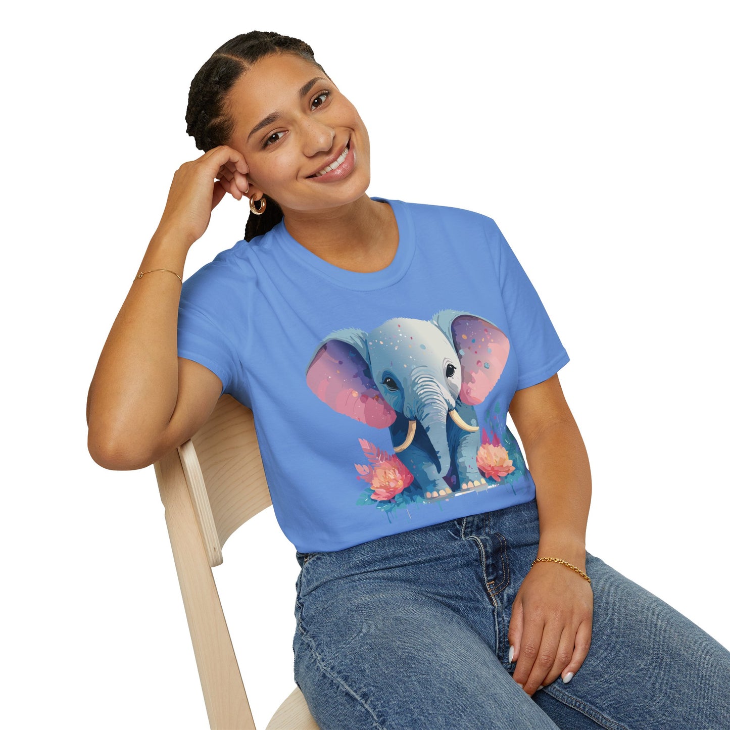 Elephant Shirt, T Shirt with Elephant, Elephant on T Shirt, T Shirt with Animation, Animals Tee Shirt