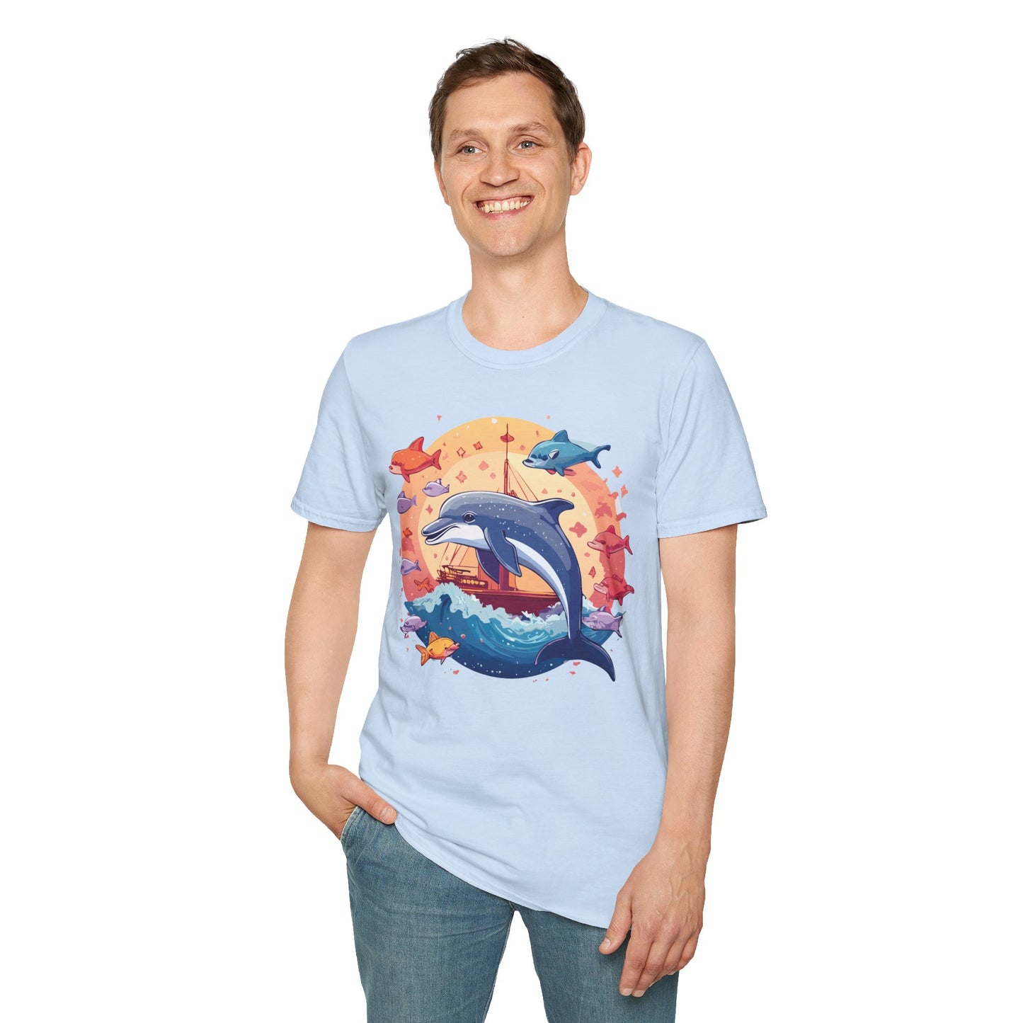 Dolphin Shirts, Shirt with Dolphin, Fish Tee Shirt, Animal Shirt