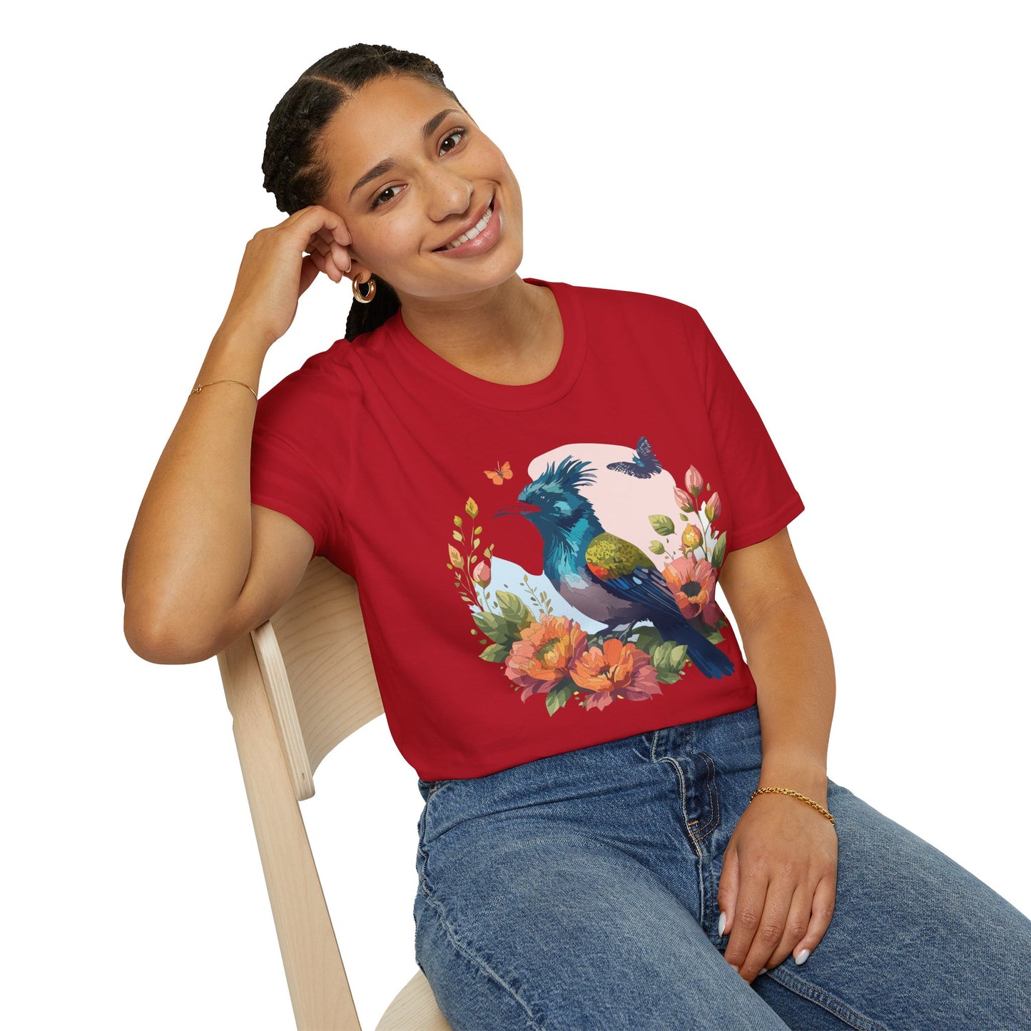 Bird T-Shirt, Floral Bird T Shirt, Shirt with Bird, Shirt with Animal