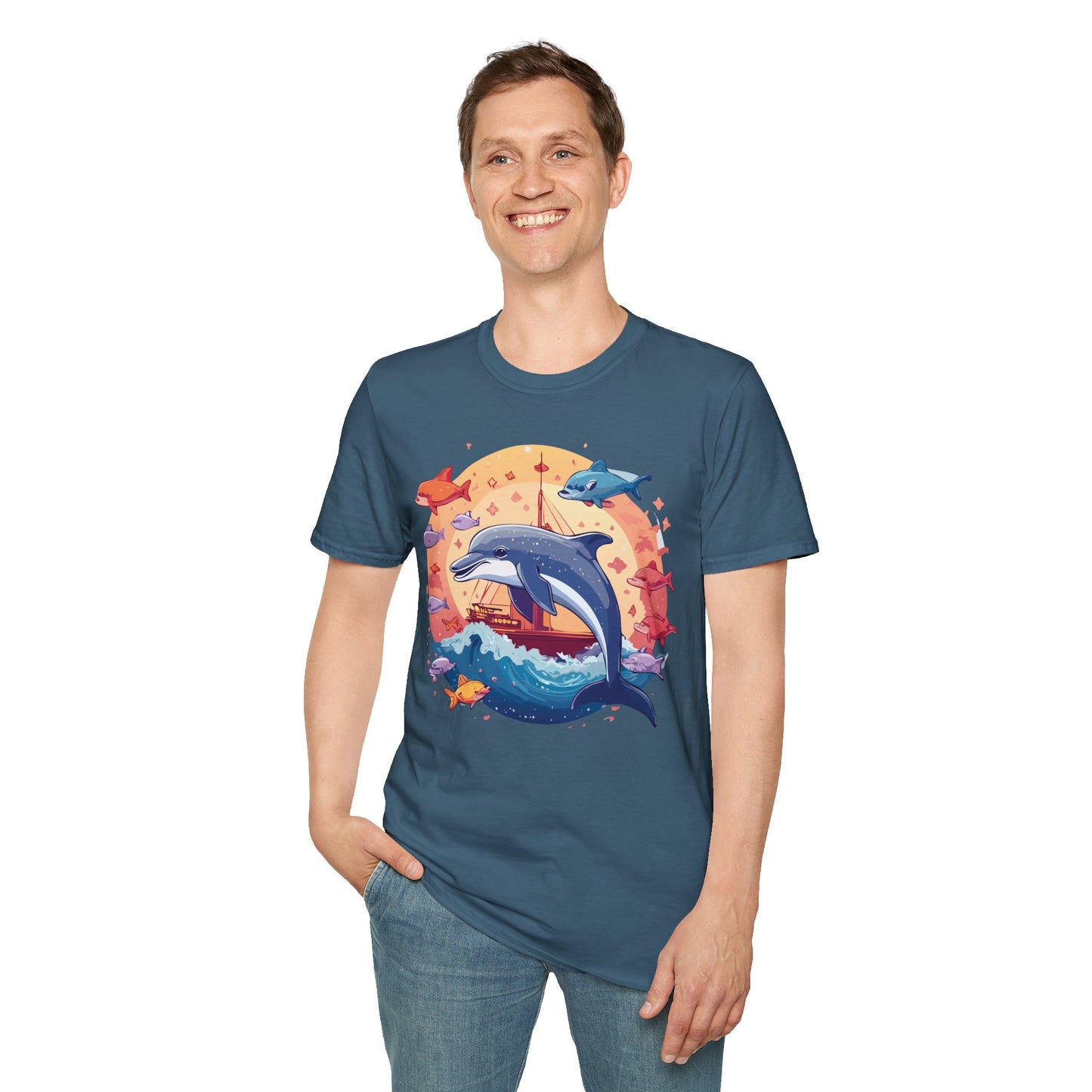 Dolphin Shirts, Shirt with Dolphin, Fish Tee Shirt, Animal Shirt