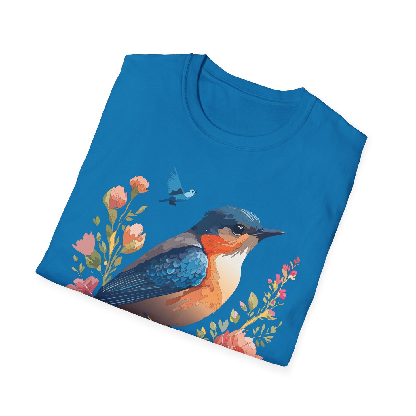 Bird T-Shirt, Floral Bird T Shirt, Shirt with Bird, Shirt with Animal