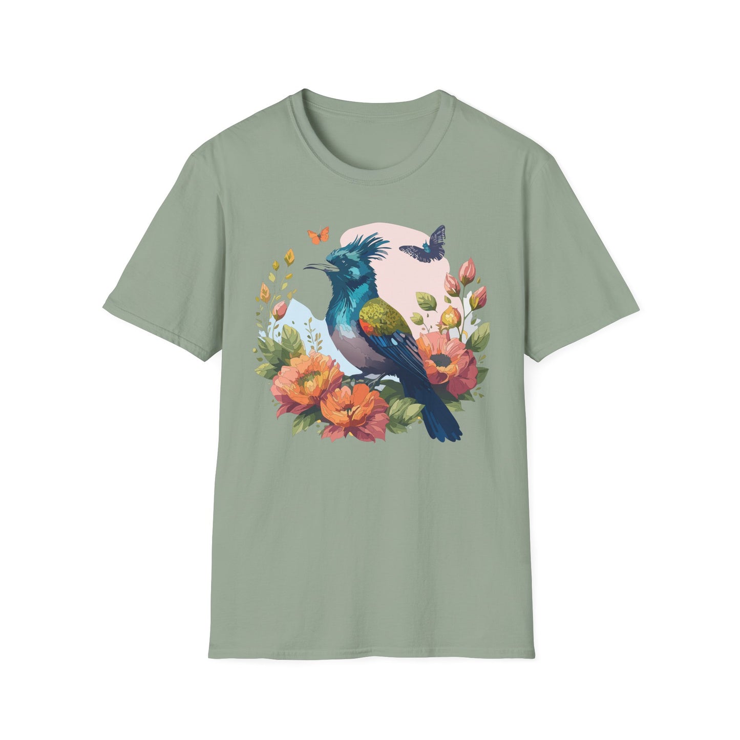 Bird T-Shirt, Floral Bird T Shirt, Shirt with Bird, Shirt with Animal
