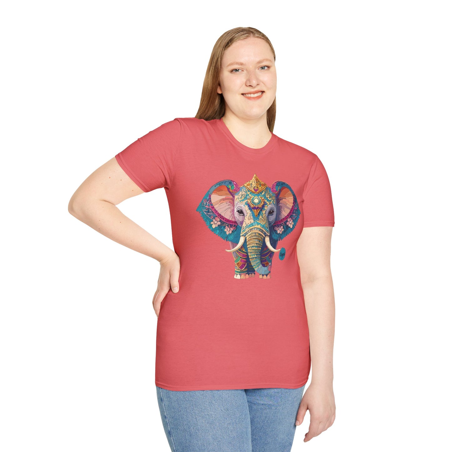 Elephant Shirt, T Shirt with Elephant, Elephant on T Shirt, T Shirt with Animation, Animals Tee Shirt