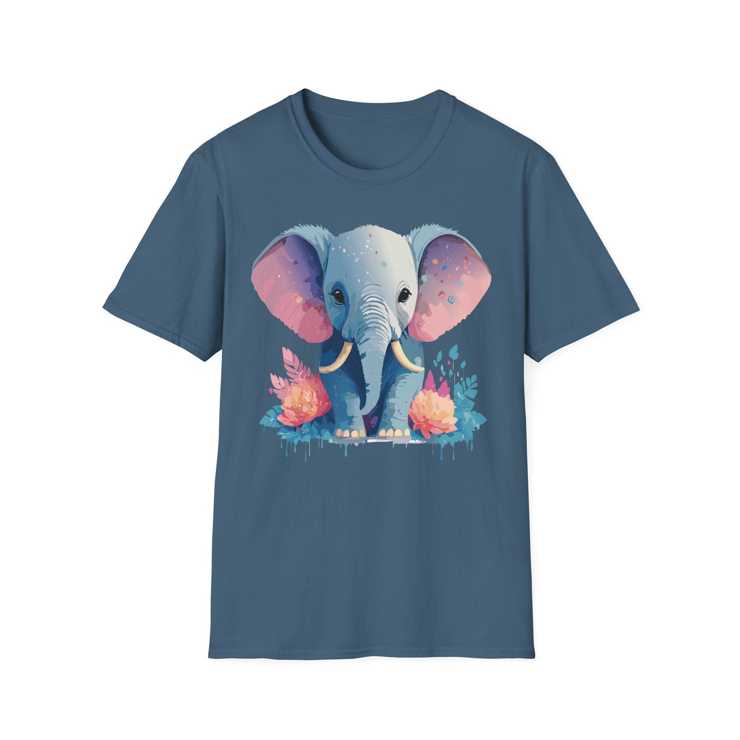Elephant Shirt, T Shirt with Elephant, Elephant on T Shirt, T Shirt with Animation, Animals Tee Shirt