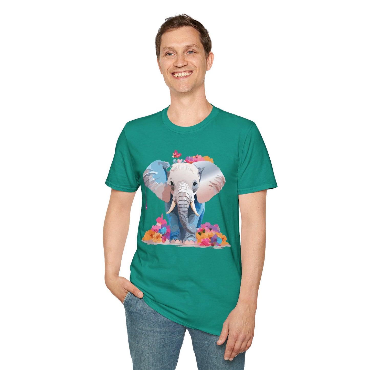Elephant Shirt, T Shirt with Elephant, Elephant on T Shirt, T Shirt with Animation, Animals Tee Shirt