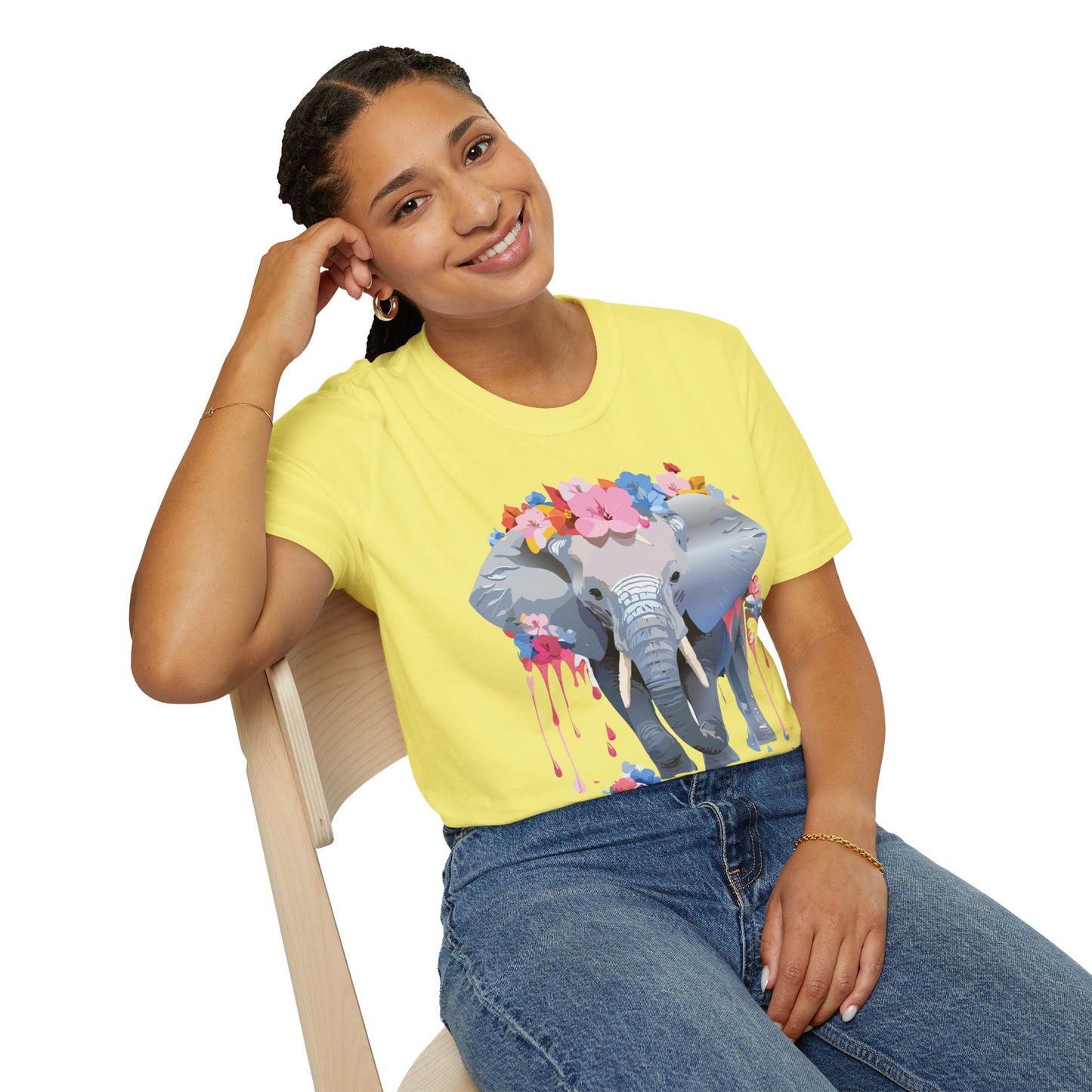 Elephant Shirt, T Shirt with Elephant, Elephant on T Shirt, T Shirt with Animation, Animals Tee Shirt
