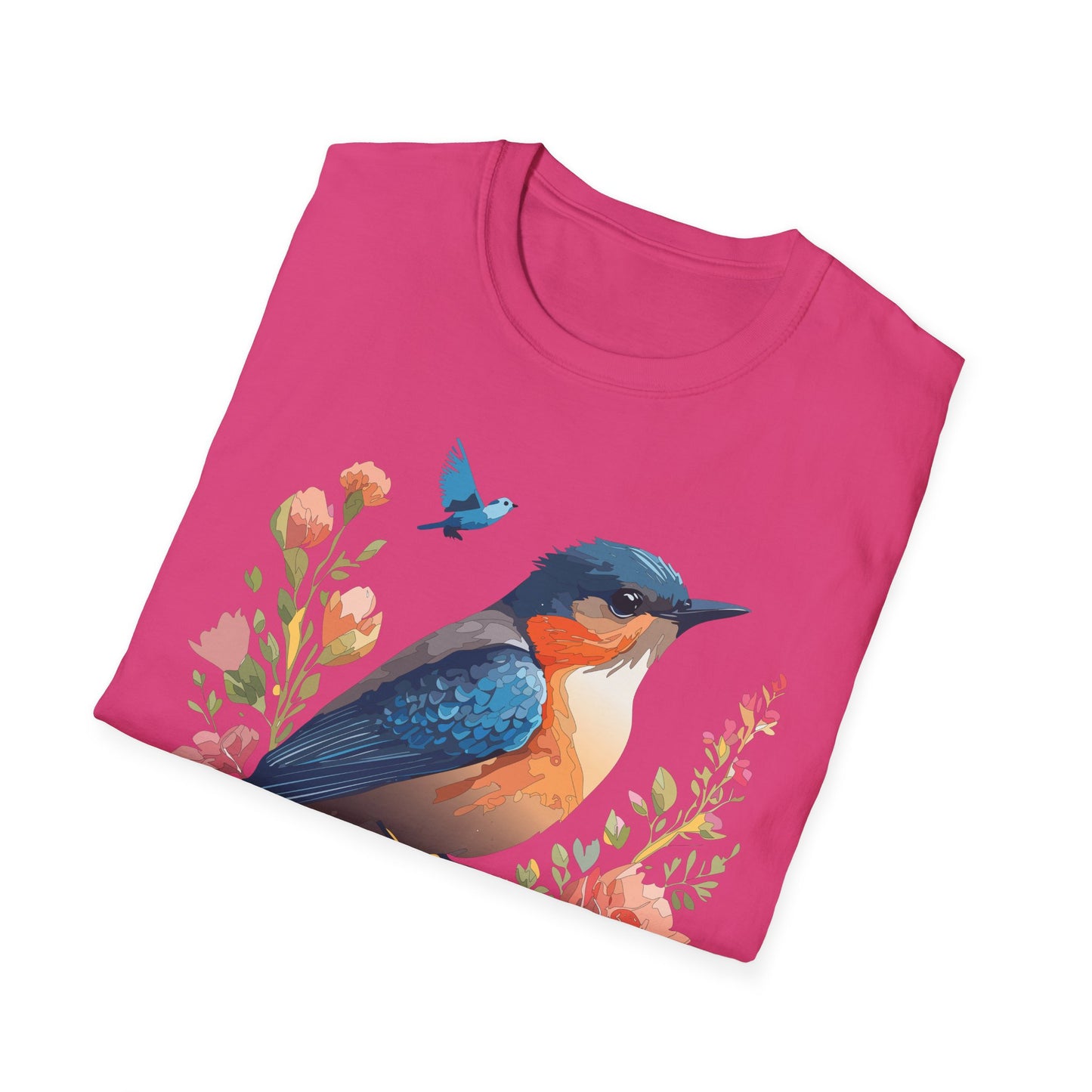 Bird T-Shirt, Floral Bird T Shirt, Shirt with Bird, Shirt with Animal