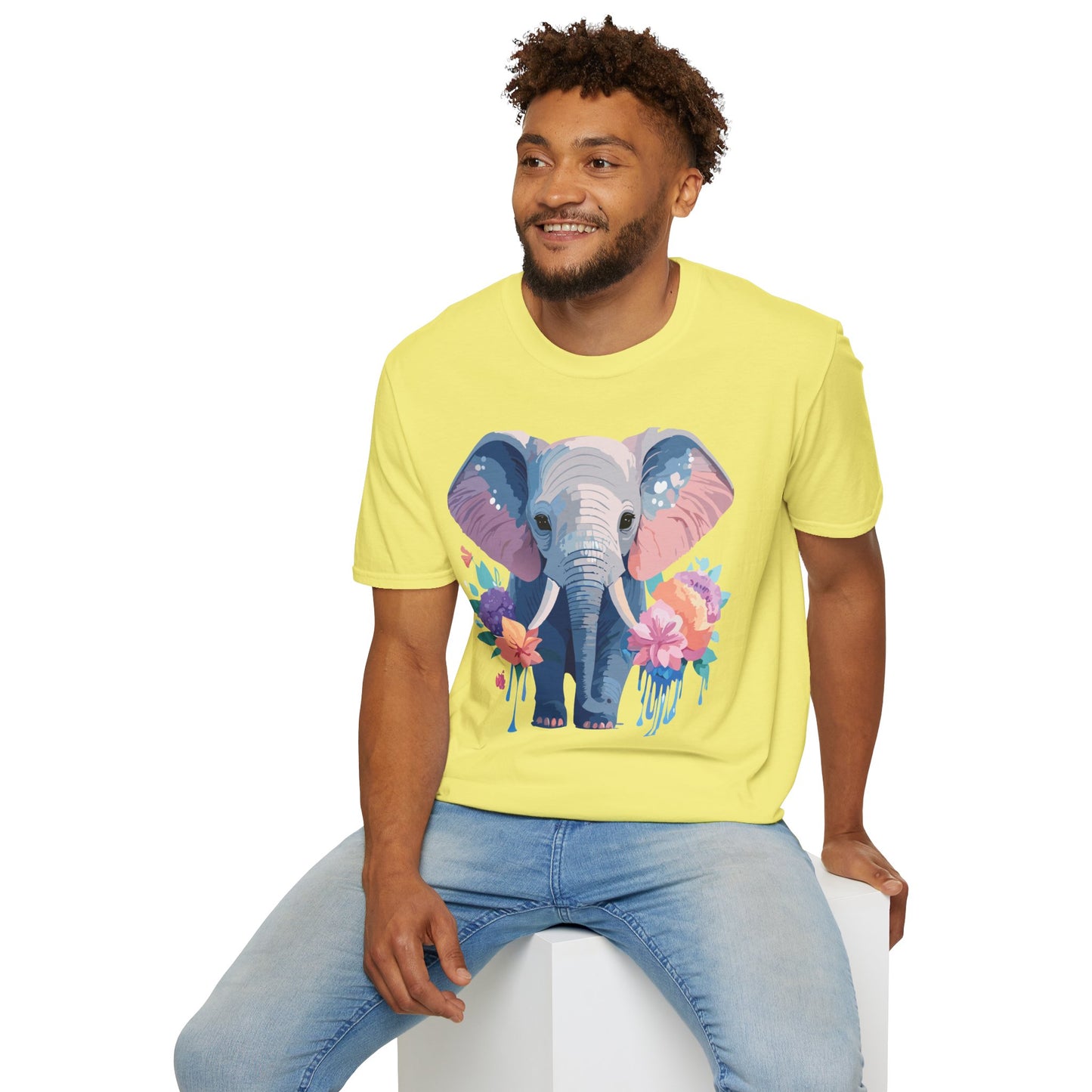 Elephant Shirt, T Shirt with Elephant, Elephant on T Shirt, T Shirt with Animation, Animals Tee Shirt