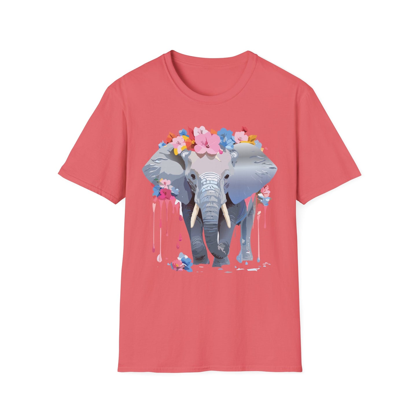 Elephant Shirt, T Shirt with Elephant, Elephant on T Shirt, T Shirt with Animation, Animals Tee Shirt
