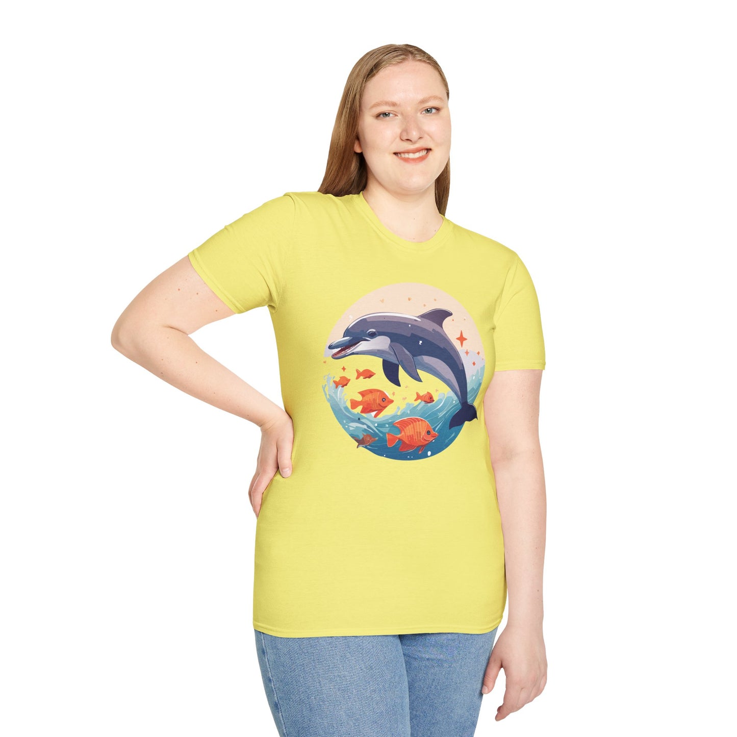 Dolphin Graphic Unisex Softstyle 100 Cotton Tee 15