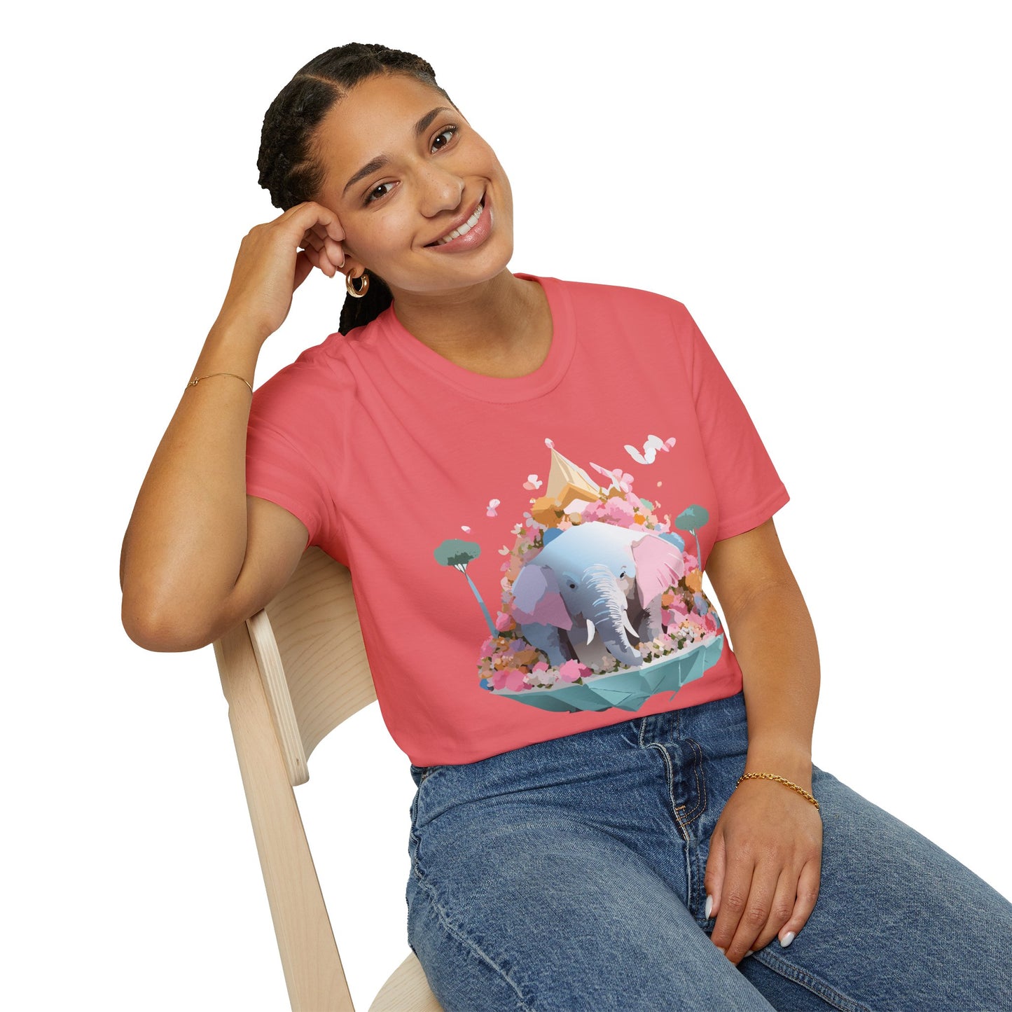 Elephant Shirt, T Shirt with Elephant, Elephant on T Shirt, T Shirt with Animation, Animals Tee Shirt