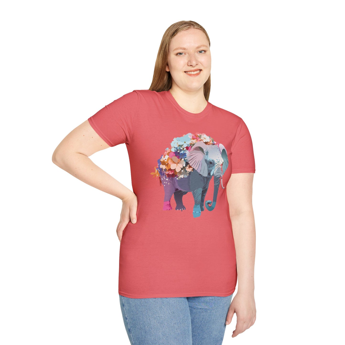 Elephant Shirt, T Shirt with Elephant, Elephant on T Shirt, T Shirt with Animation, Animals Tee Shirt