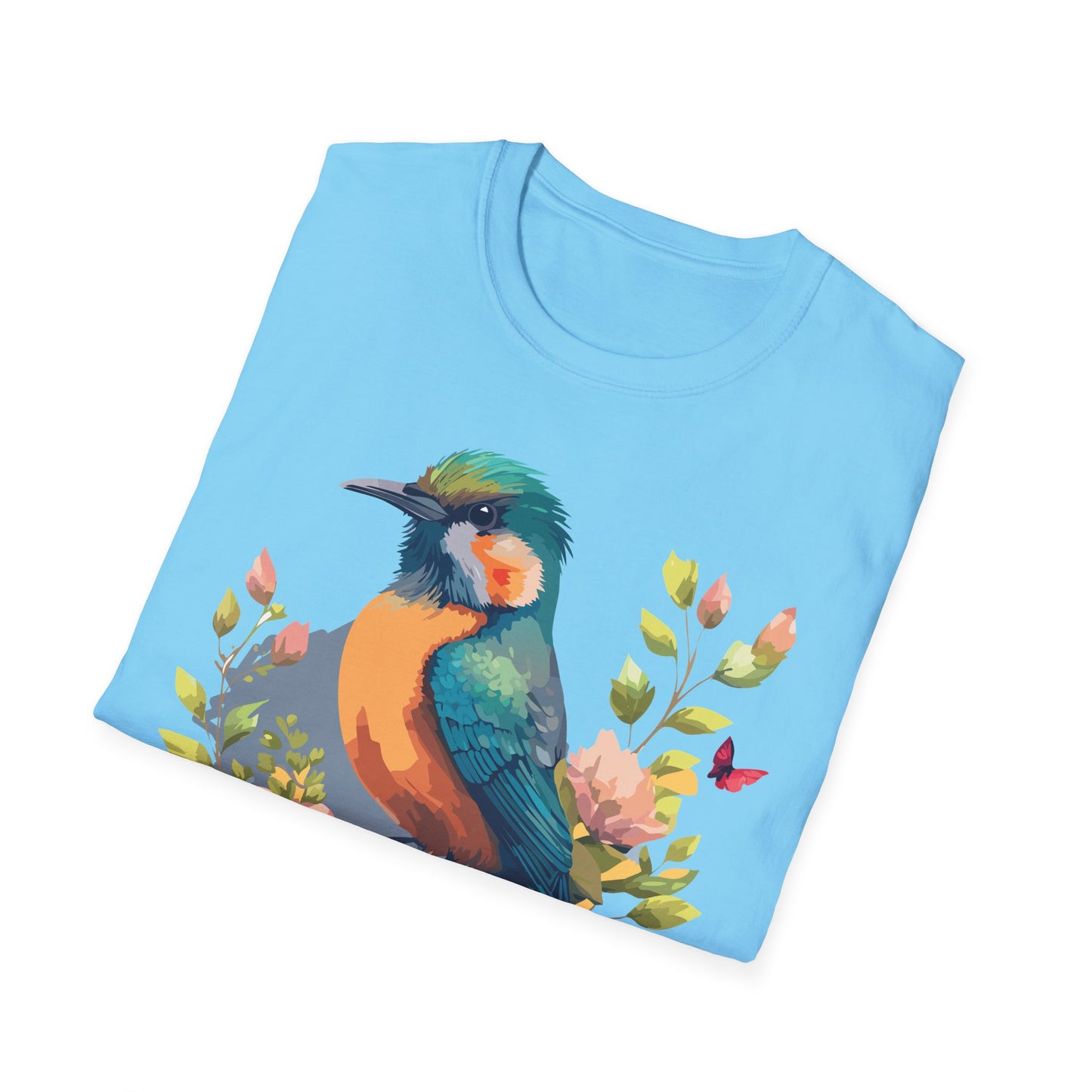 Bird T-Shirt, Floral Bird T Shirt, Shirt with Bird, Shirt with Animal