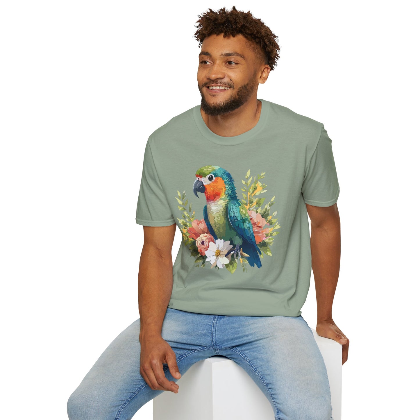 Bird T-Shirt, Floral Bird T Shirt, Shirt with Bird, Shirt with Animal