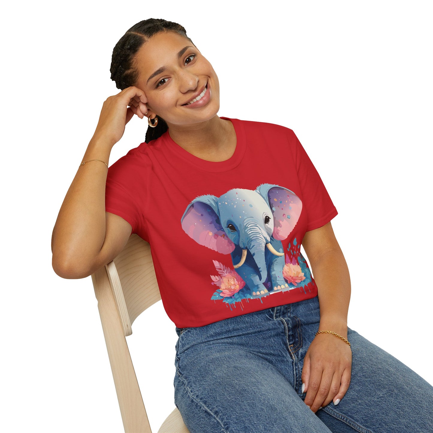 Elephant Shirt, T Shirt with Elephant, Elephant on T Shirt, T Shirt with Animation, Animals Tee Shirt