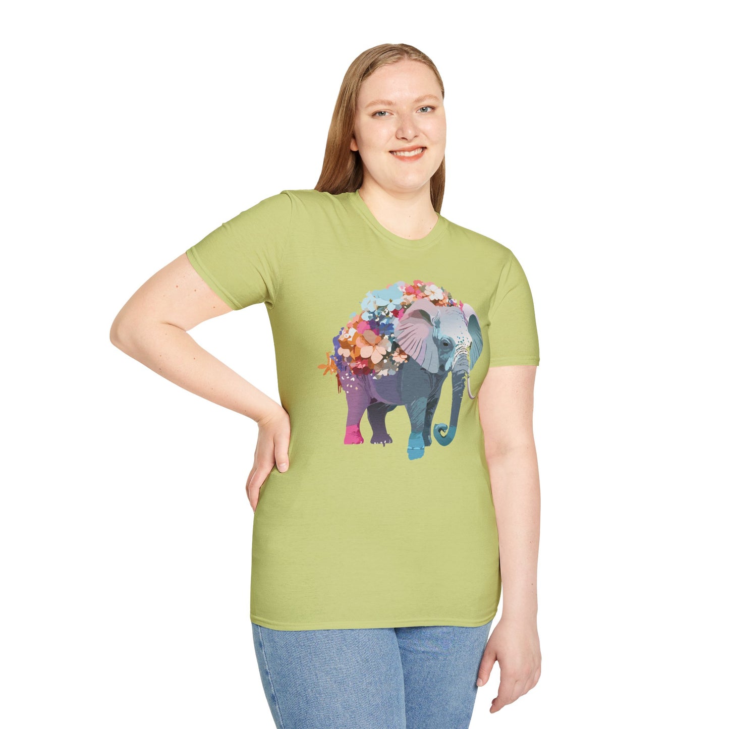 Elephant Shirt, T Shirt with Elephant, Elephant on T Shirt, T Shirt with Animation, Animals Tee Shirt