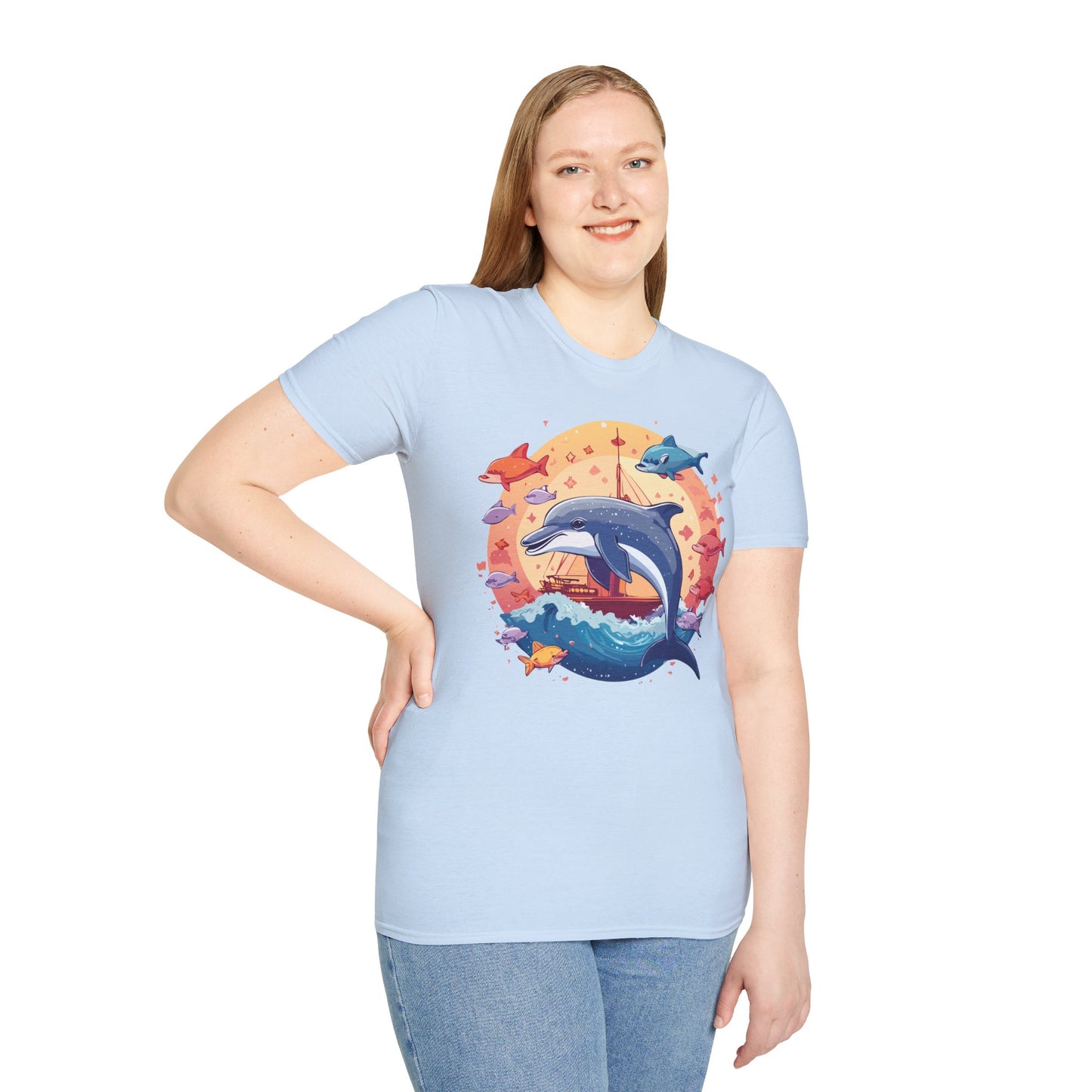 Dolphin Shirts, Shirt with Dolphin, Fish Tee Shirt, Animal Shirt