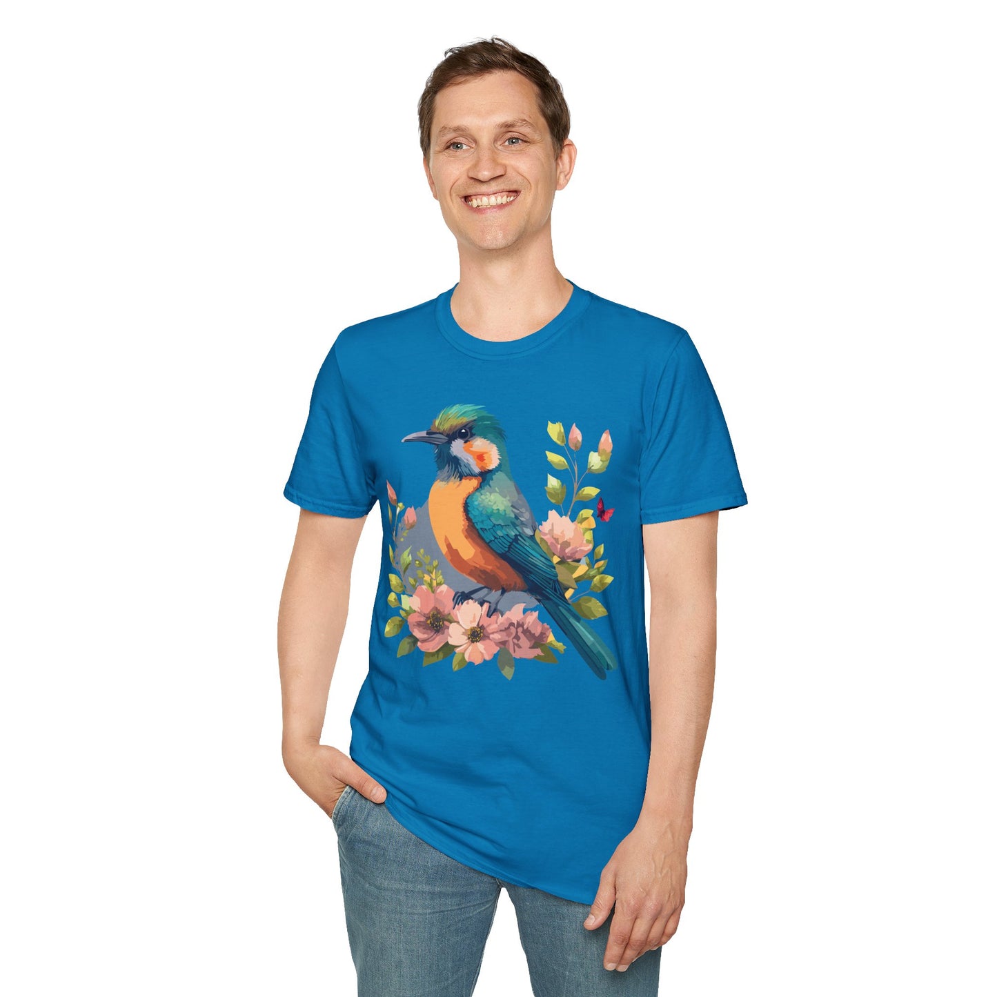 Bird T-Shirt, Floral Bird T Shirt, Shirt with Bird, Shirt with Animal