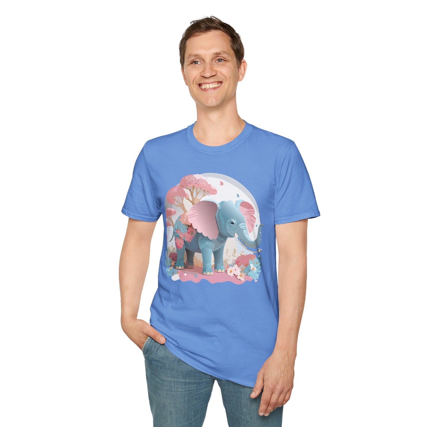 Elephant Shirt, T Shirt with Elephant, Elephant on T Shirt, T Shirt with Animation, Animals Tee Shirt