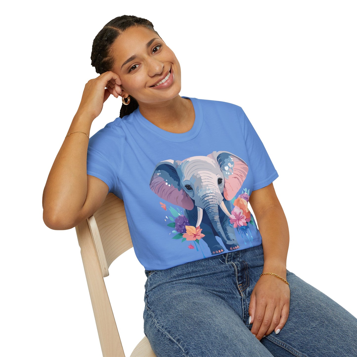 Elephant Shirt, T Shirt with Elephant, Elephant on T Shirt, T Shirt with Animation, Animals Tee Shirt