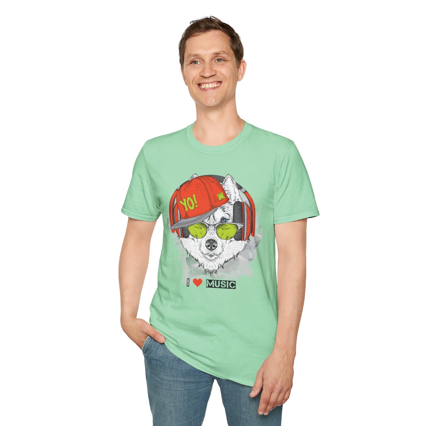 I love Music Animals Shirts, Shirt with Animals, Animals with Headphones Shirt