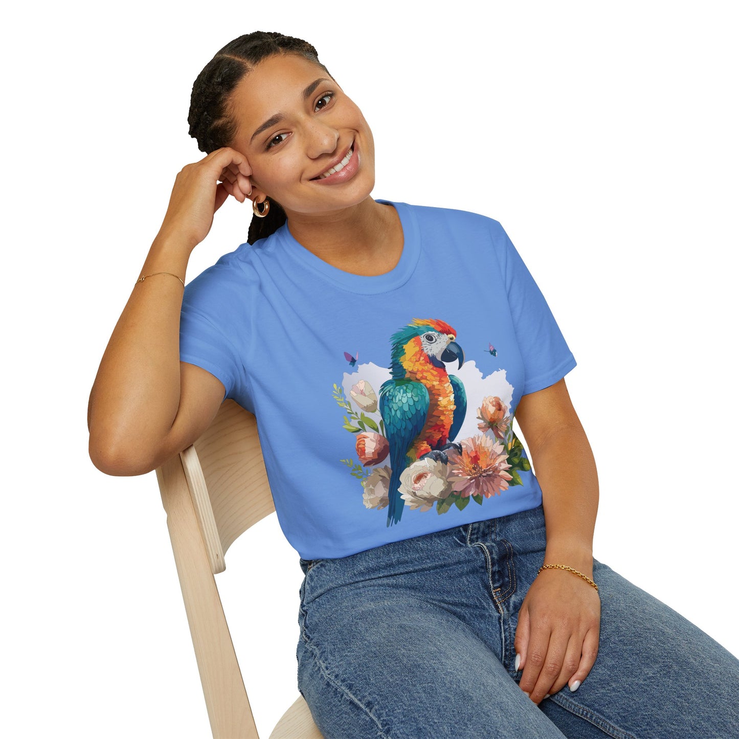 Bird T-Shirt, Floral Bird T Shirt, Shirt with Bird, Shirt with Animal