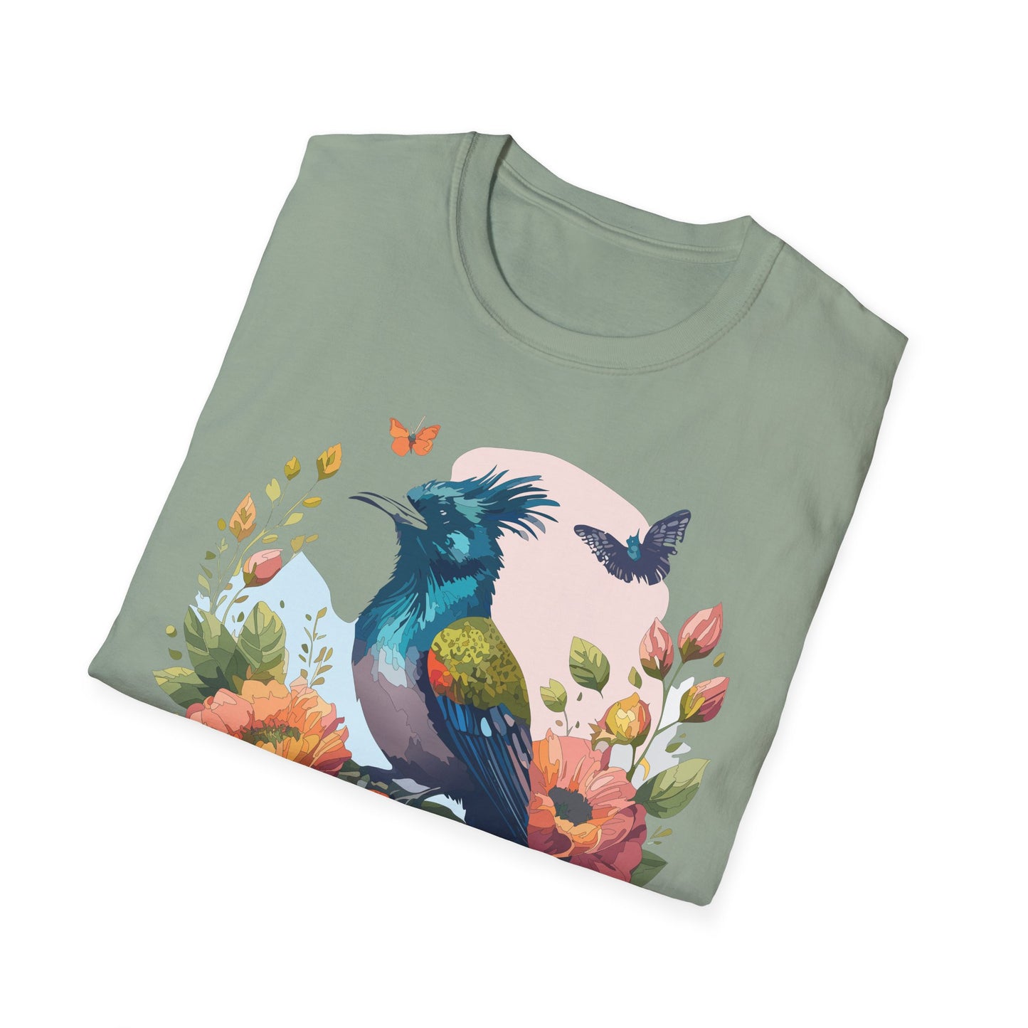 Bird T-Shirt, Floral Bird T Shirt, Shirt with Bird, Shirt with Animal
