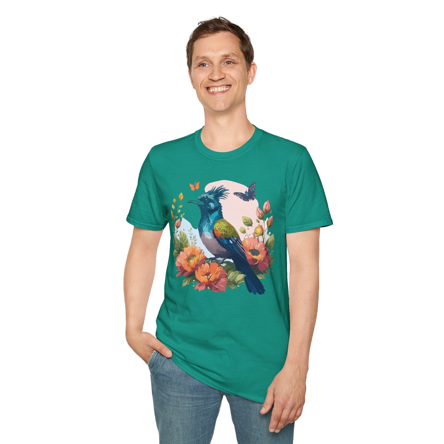 Bird T-Shirt, Floral Bird T Shirt, Shirt with Bird, Shirt with Animal