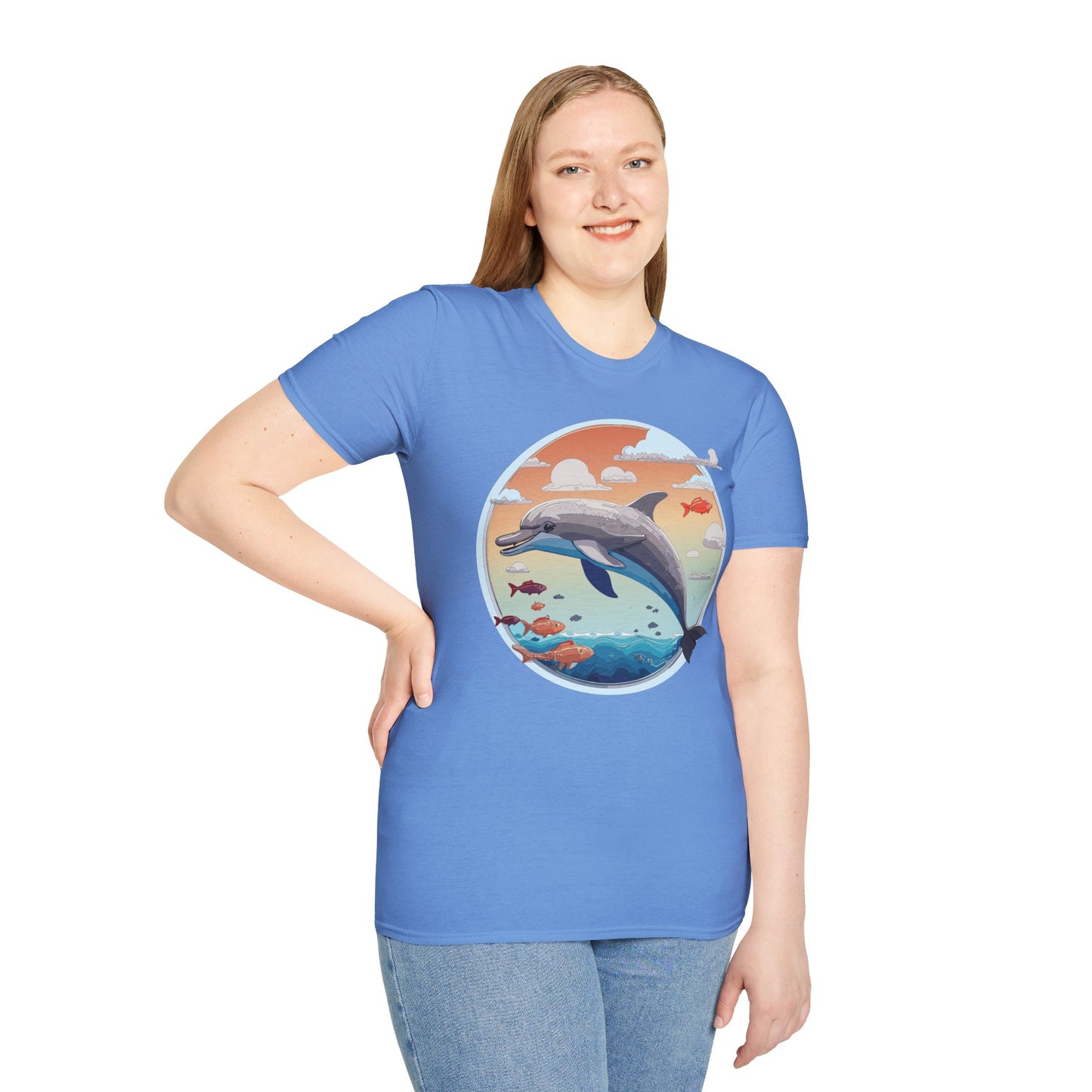 Dolphin Shirts, Shirt with Dolphin, Fish Tee Shirt, Animal Shirt