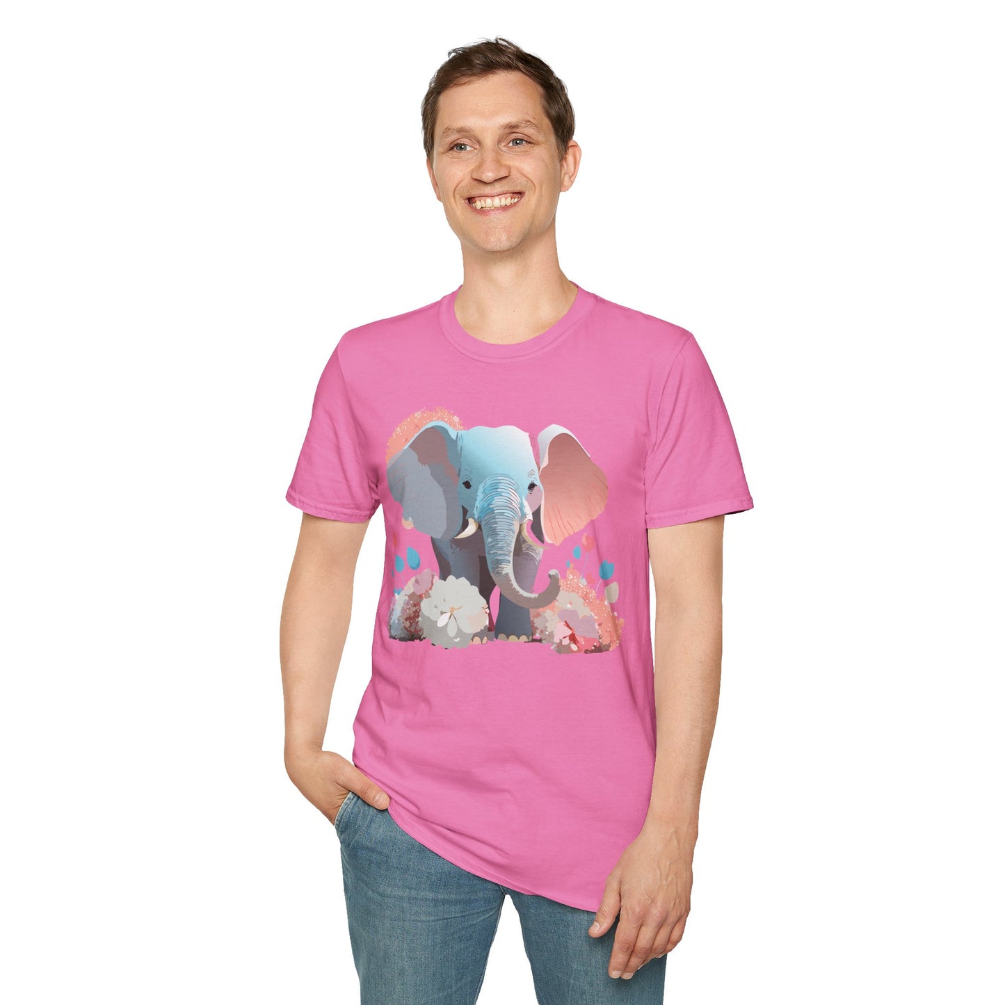 Elephant Shirt, T Shirt with Elephant, Elephant on T Shirt, T Shirt with Animation, Animals Tee Shirt