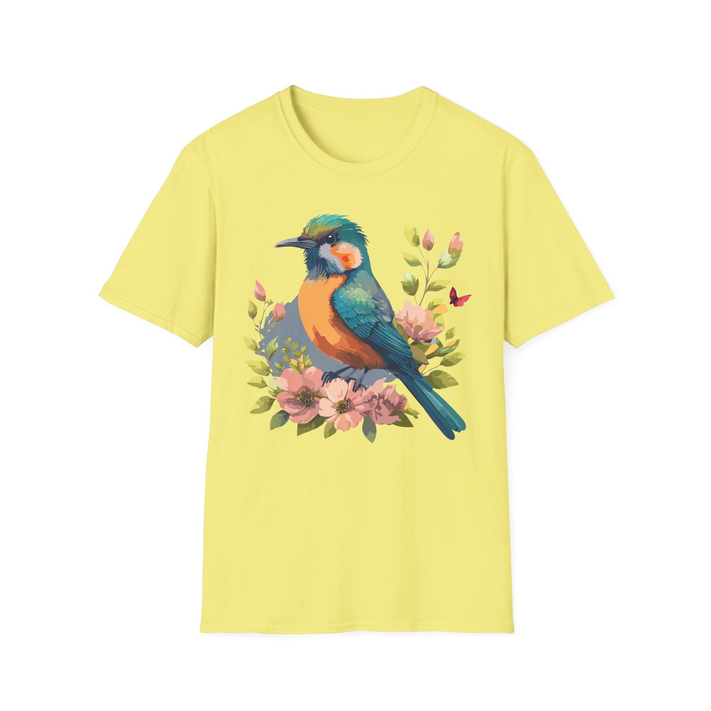 Bird T-Shirt, Floral Bird T Shirt, Shirt with Bird, Shirt with Animal