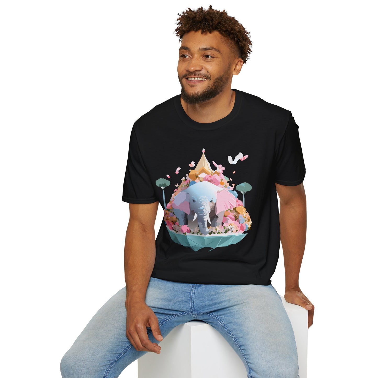 Elephant Shirt, T Shirt with Elephant, Elephant on T Shirt, T Shirt with Animation, Animals Tee Shirt