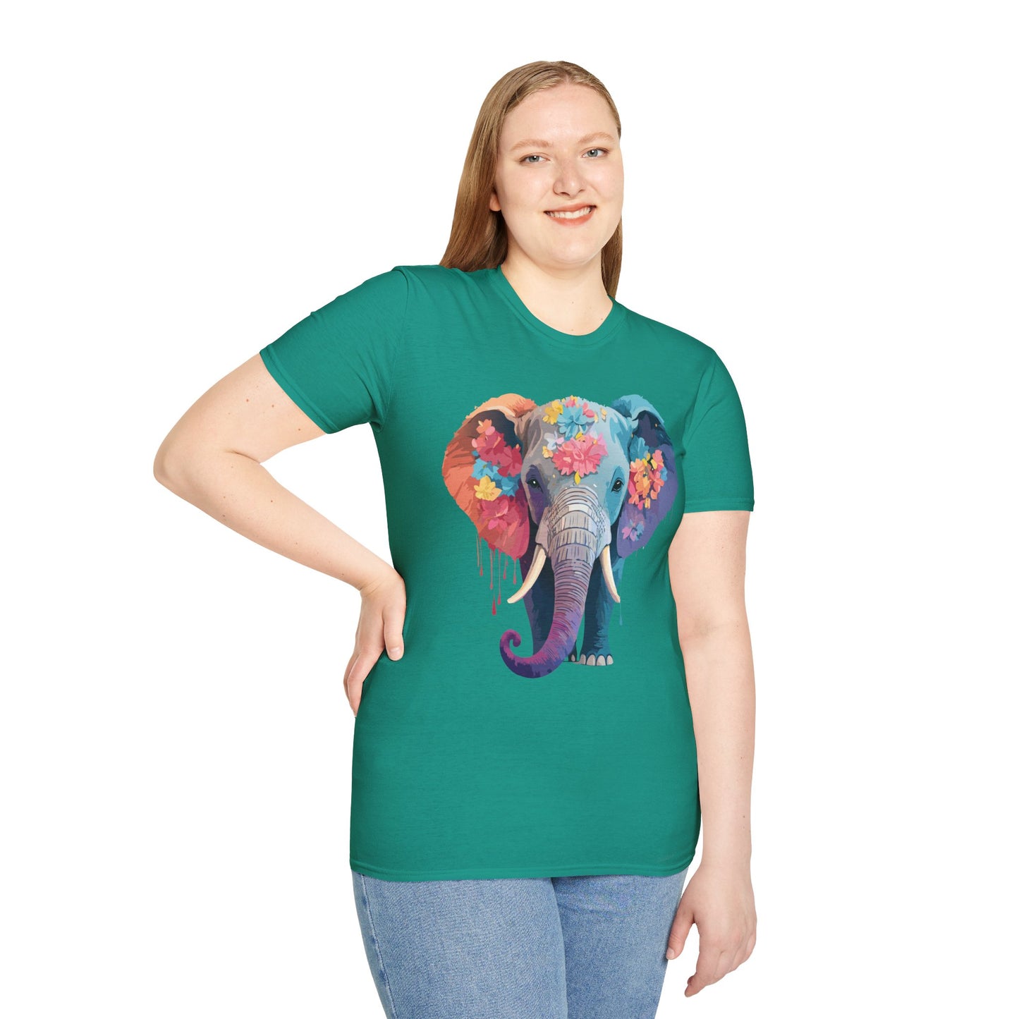 Elephant Shirt, T Shirt with Elephant, Elephant on T Shirt, T Shirt with Animation, Animals Tee Shirt