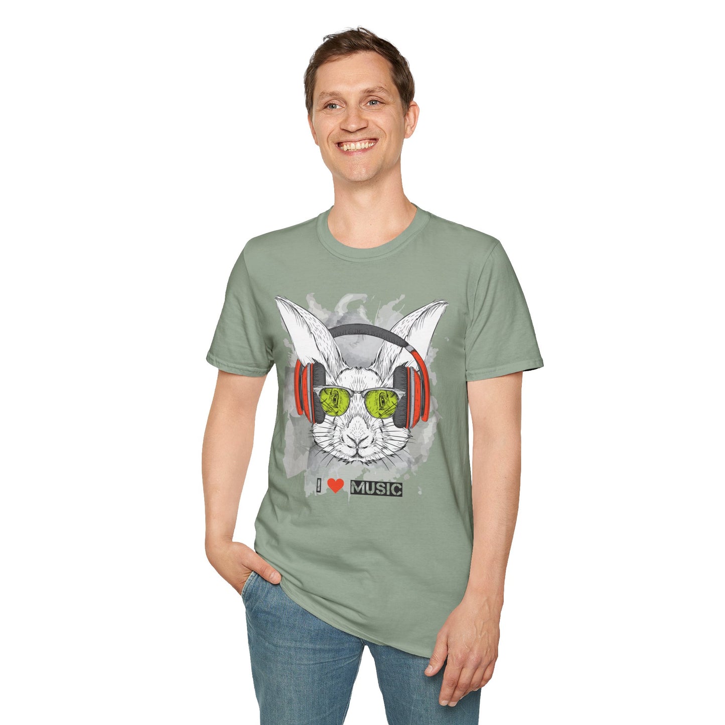 I love Music Animals Shirts, Shirt with Animals, Animals with Headphones Shirt