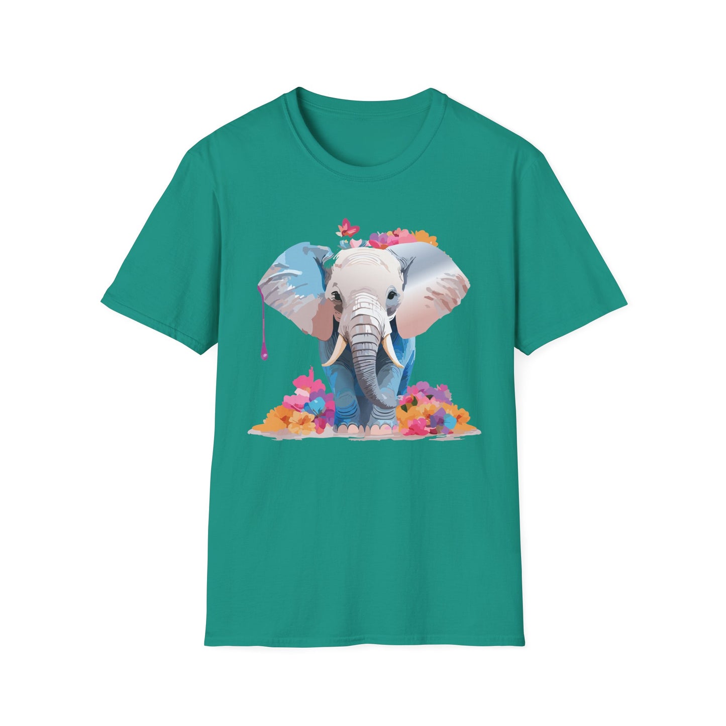 Elephant Shirt, T Shirt with Elephant, Elephant on T Shirt, T Shirt with Animation, Animals Tee Shirt