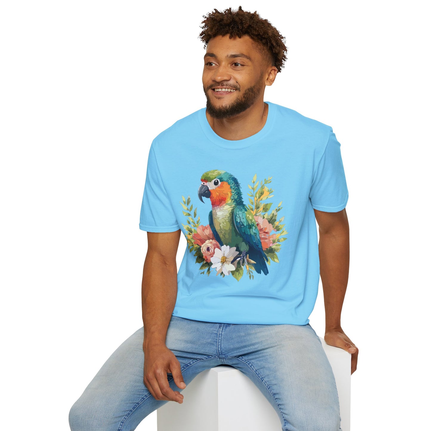 Bird T-Shirt, Floral Bird T Shirt, Shirt with Bird, Shirt with Animal