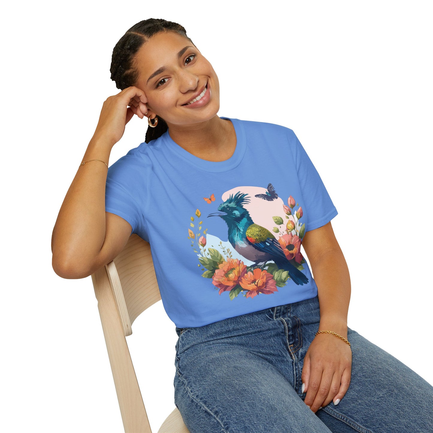 Bird T-Shirt, Floral Bird T Shirt, Shirt with Bird, Shirt with Animal