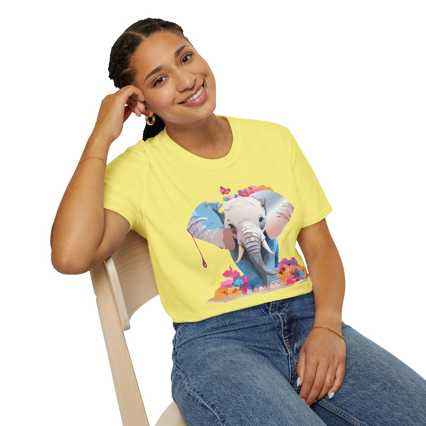 Elephant Shirt, T Shirt with Elephant, Elephant on T Shirt, T Shirt with Animation, Animals Tee Shirt