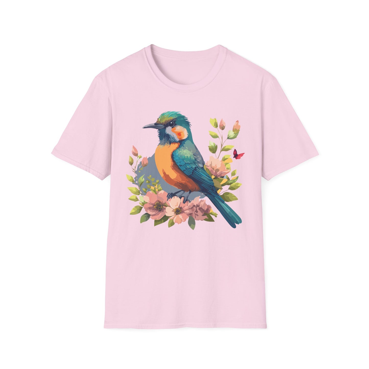 Bird T-Shirt, Floral Bird T Shirt, Shirt with Bird, Shirt with Animal
