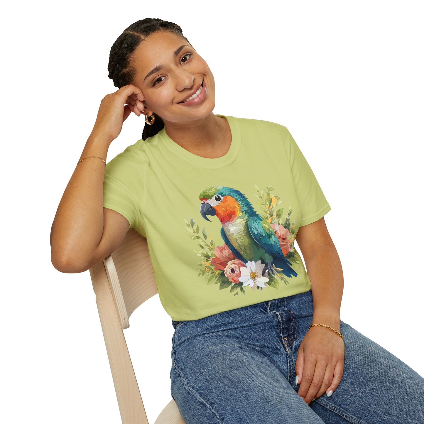 Bird T-Shirt, Floral Bird T Shirt, Shirt with Bird, Shirt with Animal